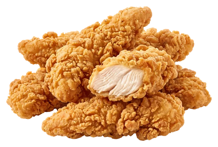 Crispy Filets, eines aufgebrochen